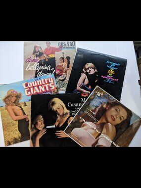 Lot of 5 LP's - cheesecake covers lounge/belly dance etc for Wall Decor